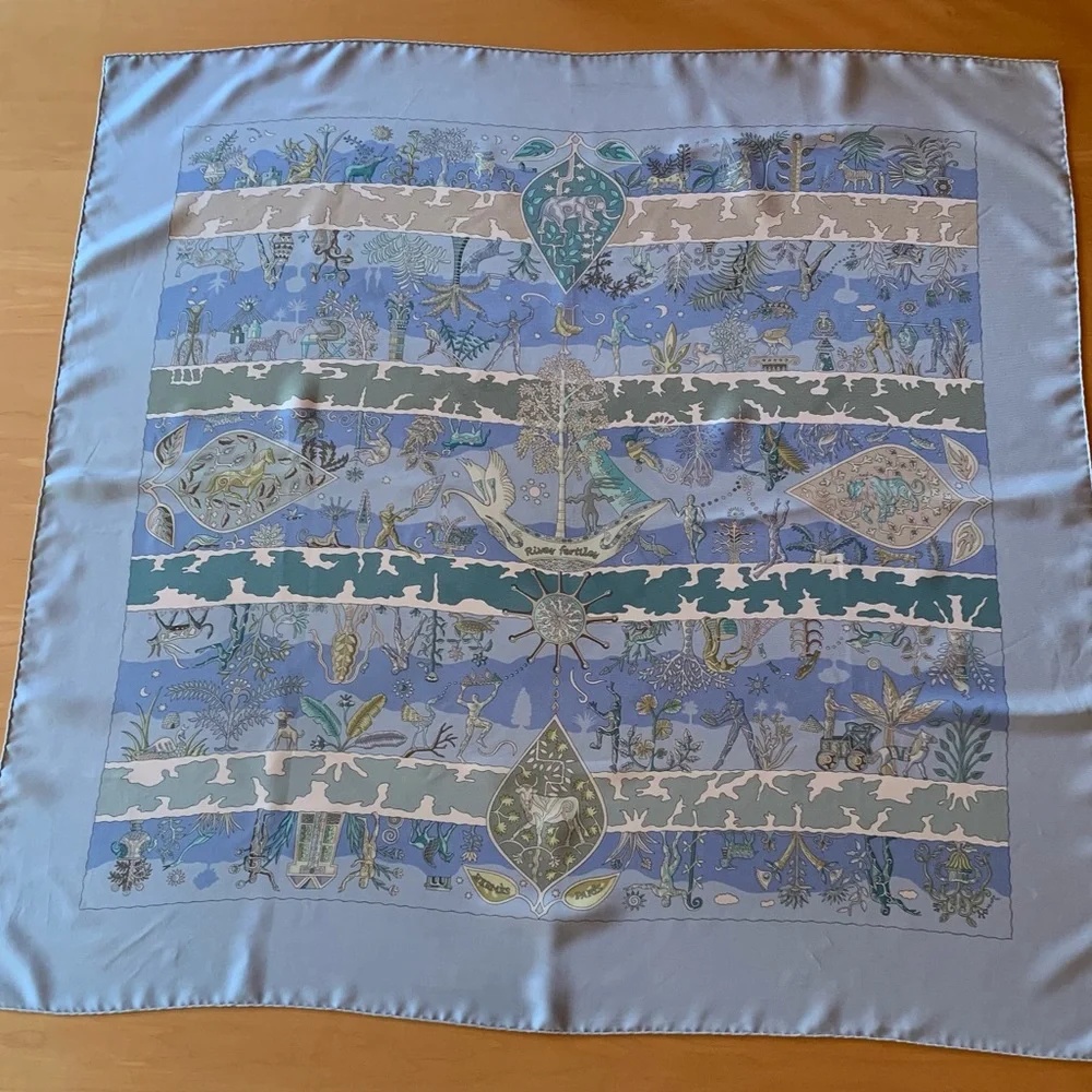 Hermes “Rives fertiles” 100% Silk Scarf - Picture 7 of 8